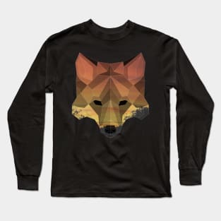 Fox Low Poly Double Exposure Art Long Sleeve T-Shirt